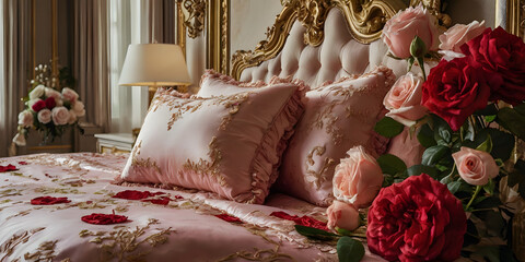 bed in hotel room