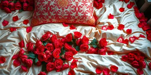 bed in hotel room