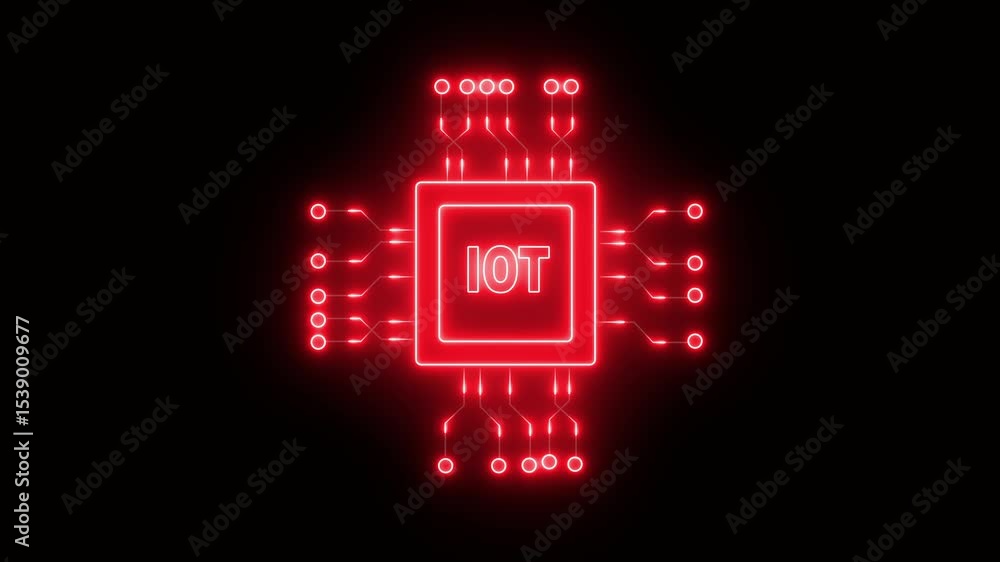 Poster iot hacker holding a glowing red chip symbolizing artificial intelligence in cybercrime, darkweb, an