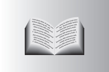 Open book icon set in 3d collection. School icon set isolated on white background. Containing classroom, students and teacher, e-learning, study, diploma icons set collection. Vector illustration.