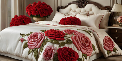 bed in hotel room