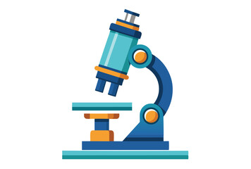 Microscope vector simple elements illustration clean design for science education and research