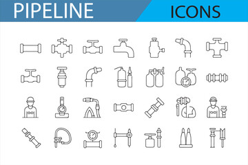 Industrial Valve and Pressure Control Icons for Digital Design System
