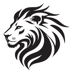 Fototapeta premium Stylized Lion Head Profile with Bold Black and White Design Elements