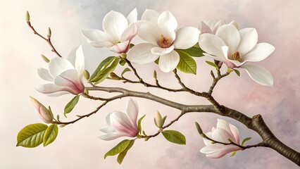 Pink cherry blossoms bloom beautifully on a tree branch, showcasing the essence of spring nature