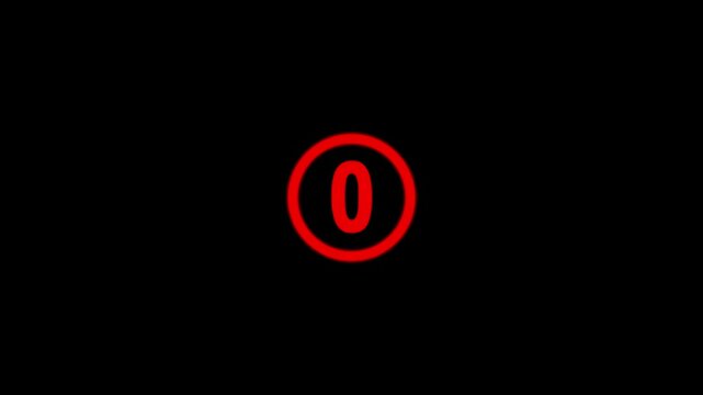 Countdown timer from 5 to 0 seconds real time. Modern flat design of countdown animation isolated on transparent background with alpha channel 5 Seconds Digital Countdown Timer Animation