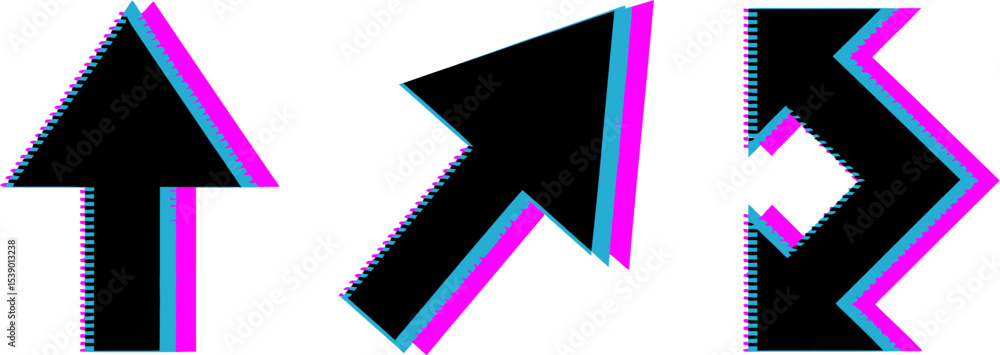 Poster vector arrows set direction signs illustration graphic design elements navigation pointers ui ux des