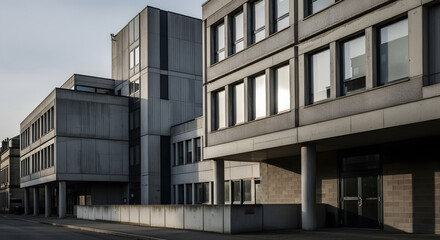 Obraz premium Modern Concrete Building Architecture Exterior Office, Government, Commercial Facade, Windows, Design, Urban Structure