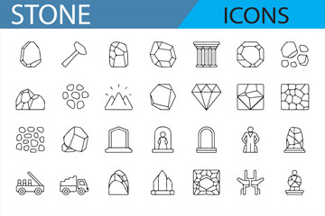 Simple Stone Icons for User Interface and Mobile Apps