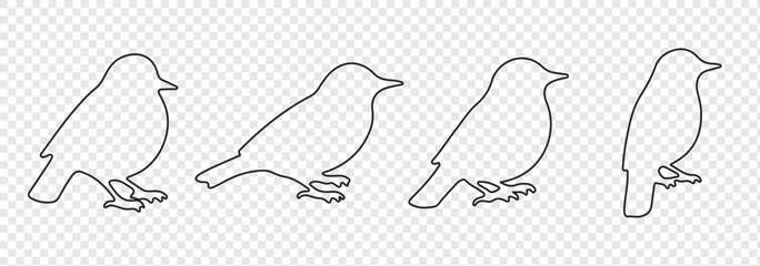 Birds icon set. fly illustration sign collection. nature symbol. Bird's black silhouettes set. bird silhouettes on white background.