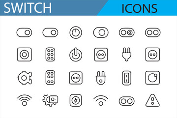 Hand Gesture and Toggle Switch Icons for User Interface Design

