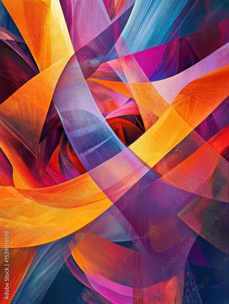 Poster generative ai geometric shapes in vibrant colors create a stunning abstract that captivates the view