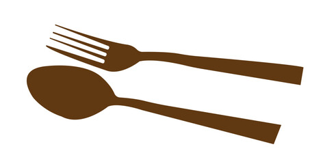 spoon fork and knife silhouette icon, Fork, spoon, knife and plate. Menu symbol. Tableware instruments. Restaurant icon. Food, plate, fork, knife, spoon, cutlery icon , vector illustration, eps 10 11
