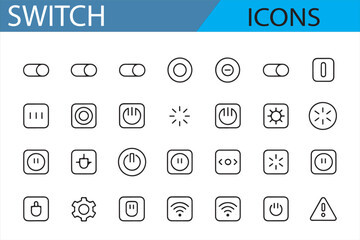 Collection of User Interface Switch Icons with Hand Interaction

