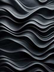Fototapeta premium Abstract black wave pattern design on a textured background.