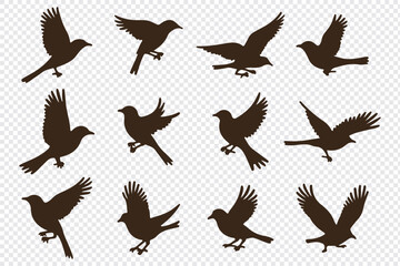 silhouettes of birds vector. bird silhouette vector illustration, perfect for logo design, art projects, and graphic design.