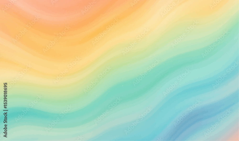 Poster abstract colourful background with vibrant rainbow waves and a bright, blurry light pattern creating