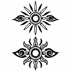 A vibrant sunflower vector illustration showcases a floral sun design, perfect for nature-inspired summer decoration or vintage spring wallpaper