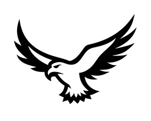 Obraz premium Eagle Icon Logo Template - Predator Bird Silhouette Vector Illustration