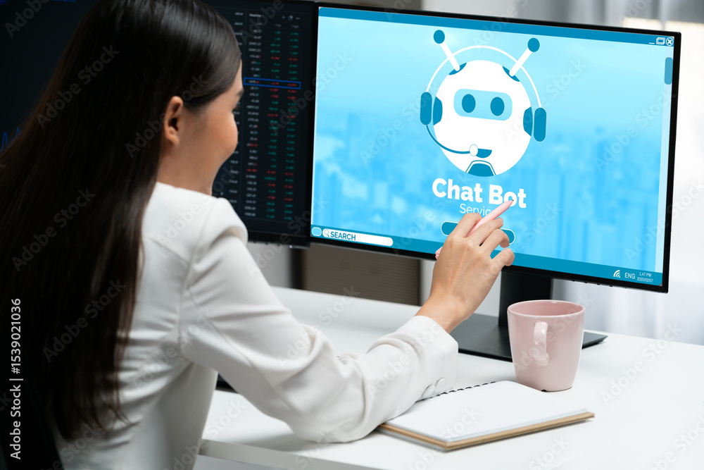 Poster chatbot software application for brisk online business that automatically reply to customer question