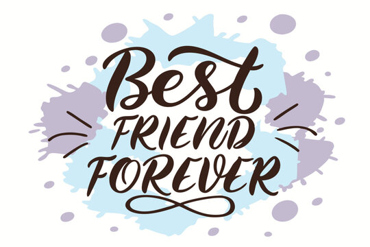 Hand painted brush script best friend forever design