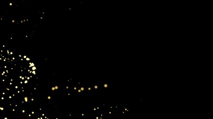 Golden waves motion abstract of particles gold dust with stars on black background. wave background gold movement, seamless loop in 4k resolution.	 - Powered by Adobe