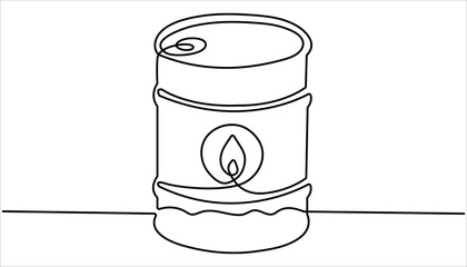 Oil barrel icon hand drawn continuous one line drawing. minimalist continuous one line drawing illustration of a realistic barrel
