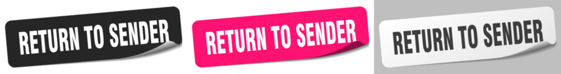 return to sender sticker. return to sender sticker set on white background