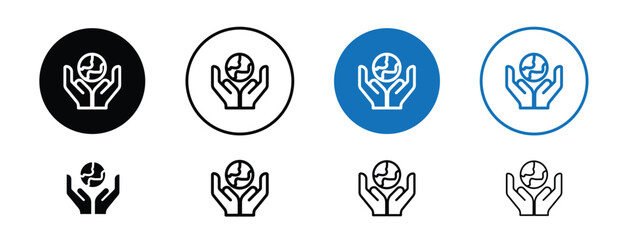 Set of pixel perfect colored Conservation icon with 1 unexpanded, 1 silhouette,  Visual icon for environmental and natural resource conservation.