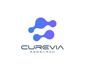 Abstract molecular logo with fusion organic shapes, representing science, biotech, and innovation. Ideal for tech startups, research firms, and data companies. Modern vector logo