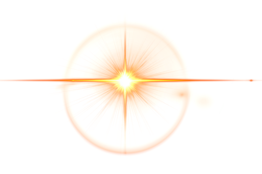 Png gold star light, sparkle. Yellow light effect. Shining light with yellow gold color. Png spotlight spark.Vector transparent sunlight special lens flare light effect.