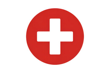 Obraz premium Red cross in a circle, medical symbol, healthcare sign isolated on transparent background