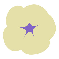 Colorful cartoon flower in flat style on white