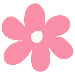 Colorful cartoon flower in flat style on white