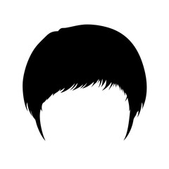 Minimalist Bowl Cut Silhouette Vector – Modern Male Haircut Icon | Editable Black Hair Outline Art for Barbershop, Salon, Clipart, Logo, Design Use