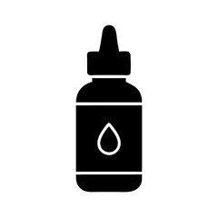 Dropper Bottle Icon &ndash; Liquid Medicine Container Silhouette, Vector Clipart for Essential Oils, Serum, Cosmetics, Pharmacy, Skincare, and Health Products