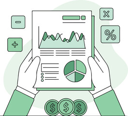 Financial Analysis and Business Report Illustration