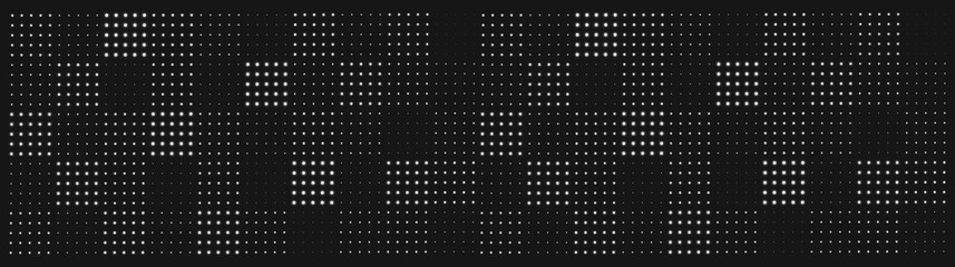 Soft and smooth abstract halftone gradient dots technology. Black and white halftone gradient background. Futuristic pattern of dots collected in squares. Black and white effects in vector.
