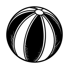Downloadable black and white beach ball vector illustration for summer fun and recreational activities design