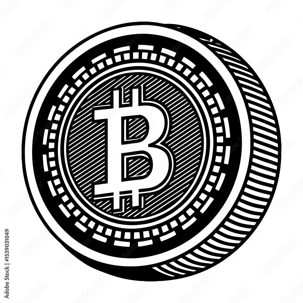 Poster bitcoin cryptocurrency digital currency decentralized finance crypto blockchain technology coin icon