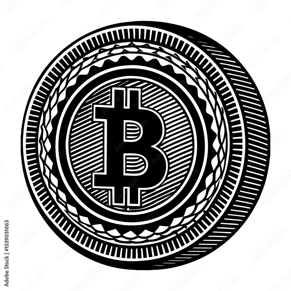 Poster bitcoin cryptocurrency digital currency decentralized finance blockchain technology vector design