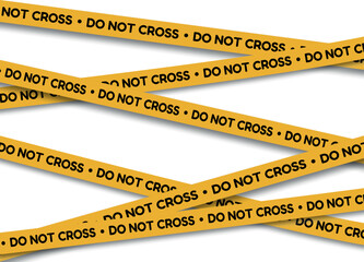 Do Not Cross Yellow Warning Tape Vector Illustration