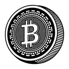 Bitcoin cryptocurrency digital currency decentralized finance crypto blockchain technology coin icon vector
