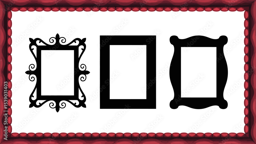 Poster frames template vector art design photo frame border picture frames decorative frame vintage frame v