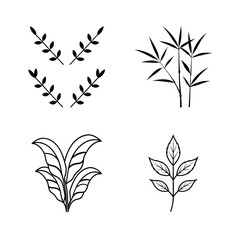 Delicate Watercolor Leafy Vine Pattern Set Illustration for Creative Design