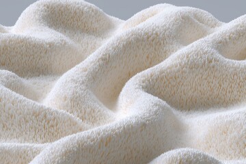 8K macro surface of soft organic spikes forming abstract undulating waves in a pastel white palette with subtle shadow play