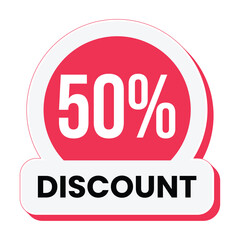 Fifty percent off discount label design