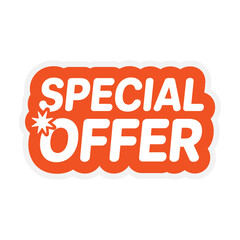 Orange special offer sticker design