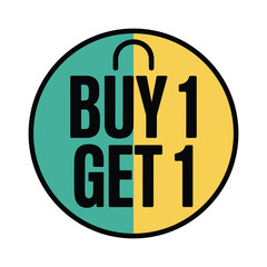 Buy one get one sale circular design element