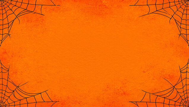 Halloween Orange Background With Black Spiderwebs Corner Design H D Image4 K Photo Stock Download New Latest20252026 Full Picture
